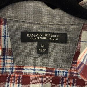 Banana Republic Plaid Flannel Shirt - Red, Blue, White